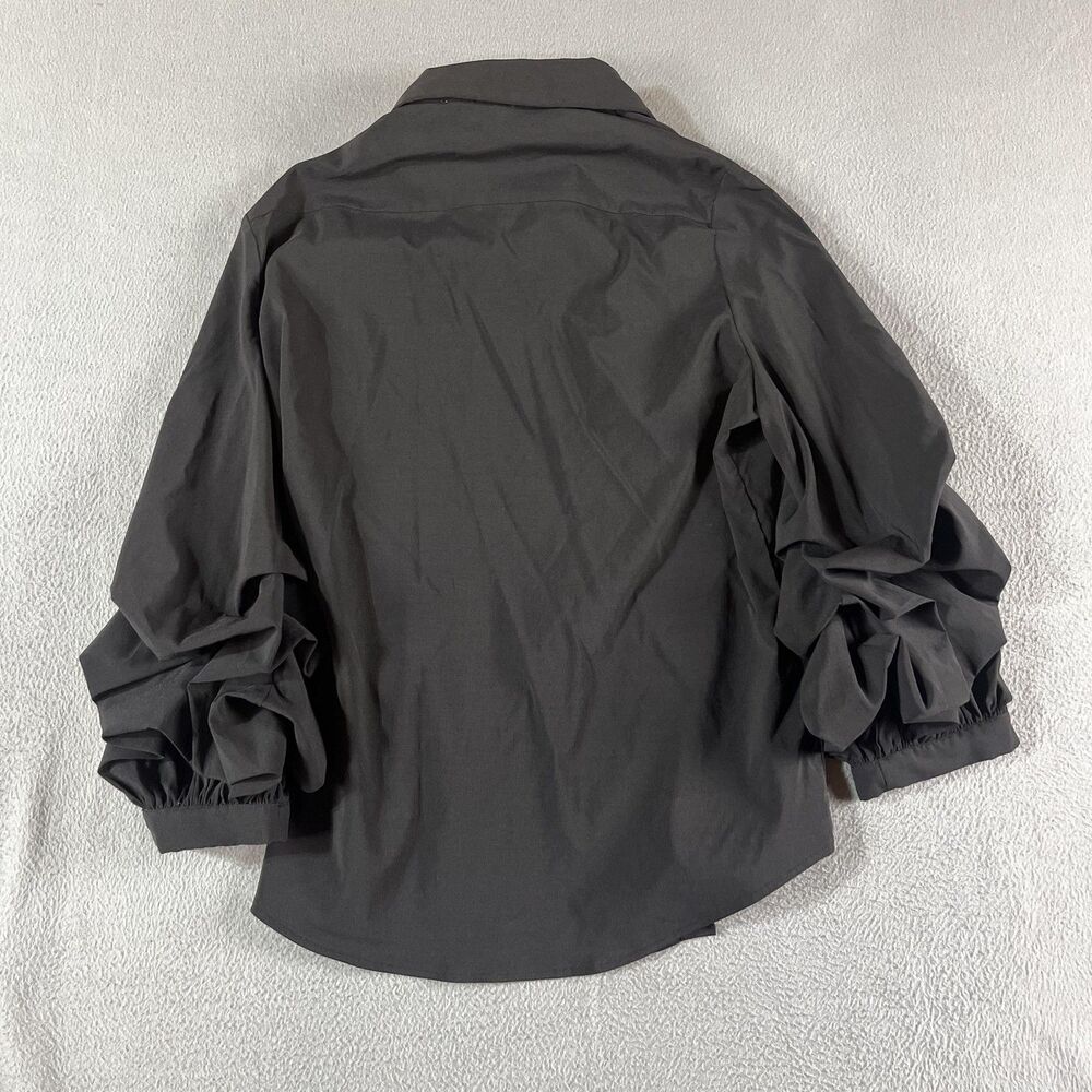 Tuckernut Pomander Place Black Alessia Top XXL Ruffle Balloon Sleeve - Picture 12 of 12